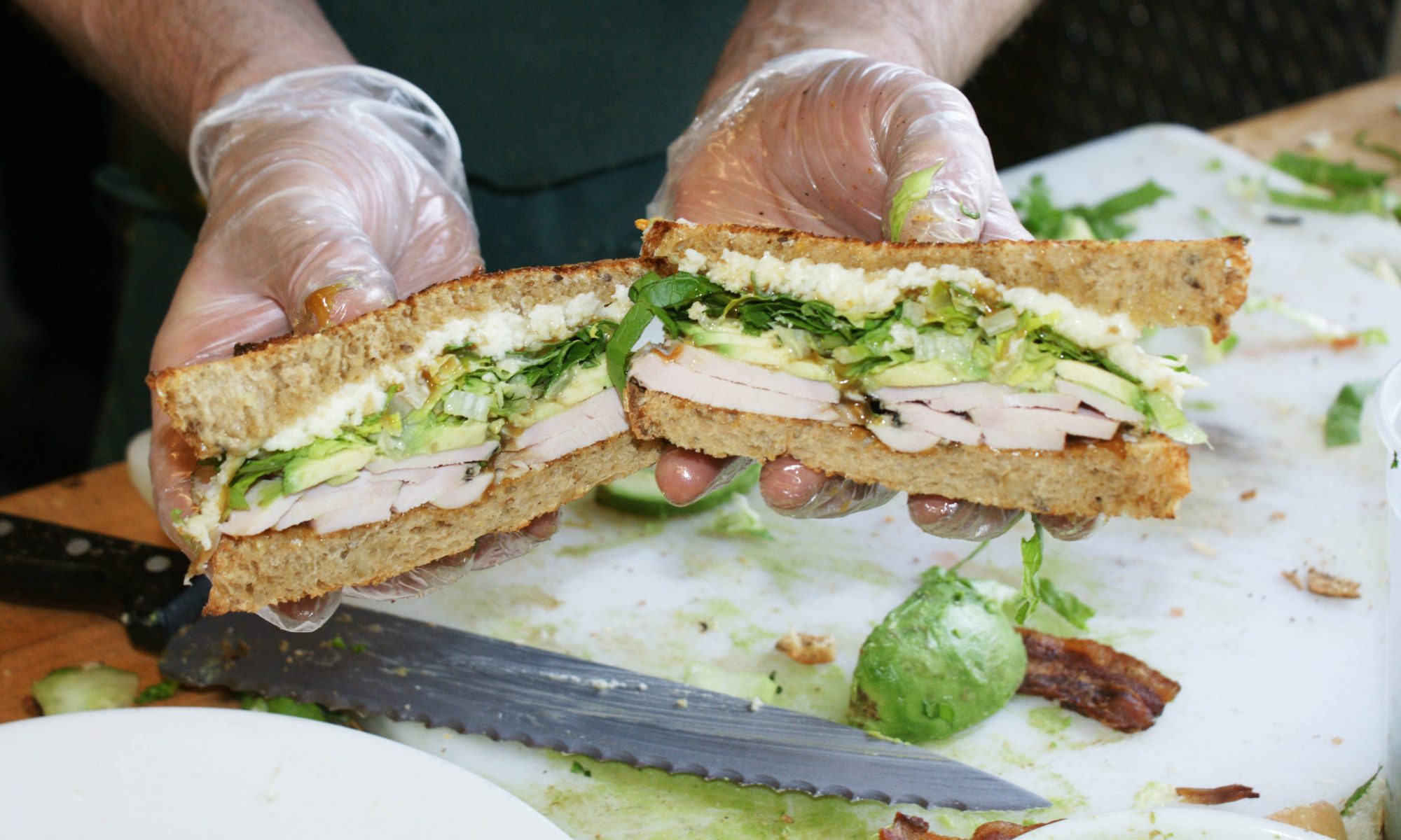 Turkey sandwich with avocado